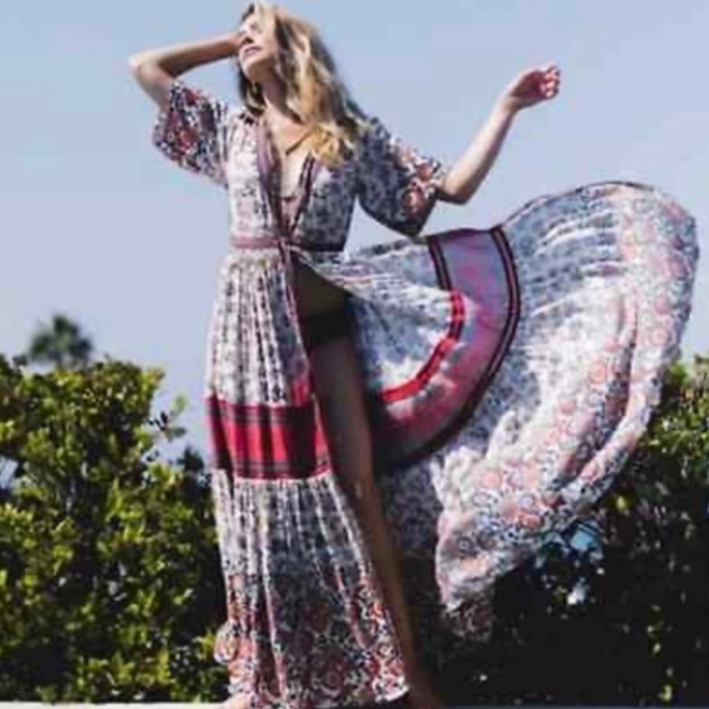Boho Floral button down‎ maxi dress